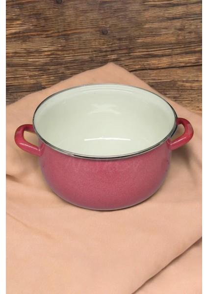 Emaye Derin Bombeli Yoğurt Tenceresi 24 cm 5.5 Litre - Kırmızı