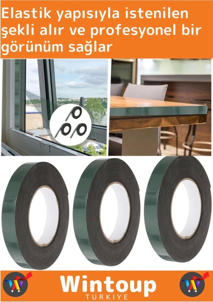 Ultra Güçlü İz Bırakmaz Elastik Yapılı Çift Taraflı 48 mm - 10 Metre Akrilik Köpük Bant 3 Ad