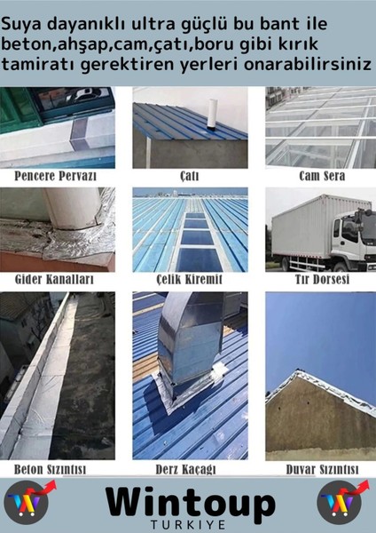 Süper Güçlü Su Geçirmez Sızdırmaz Gri Çok Amaçlı Tamir ve İzolasyon Bandı 48 mm x 10 mt fiyatları