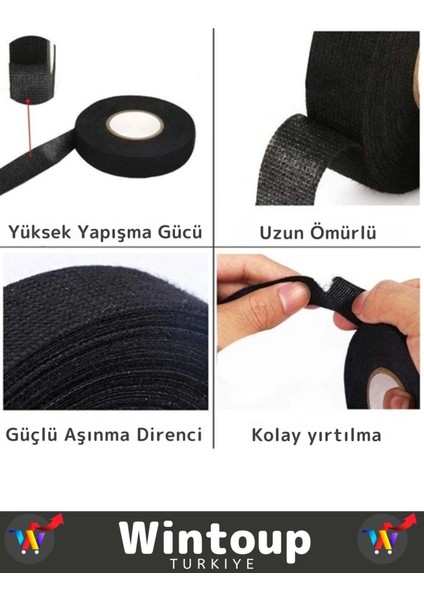 Isıya Dayanıklı Yüksek Aşınma Dirençli Kalıntı Bırakmayan Alev Kontrol Edici 10 m Bant 2 Ad