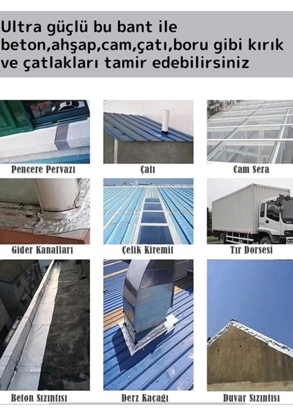 Su Geçirmez Isıya Dayanıklı Alüminyum Ultra Güçlü Tamir Bandı Çamur Bant 1 Adet