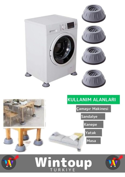 Çamaşır Makinesi Titreşim Önleyici Mobilya Sabitleyici Kaydırmaz Ayak 4'lü Set fiyatları