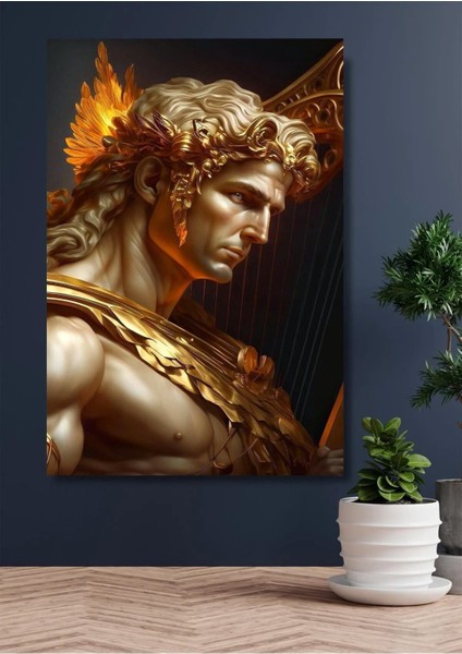 Özgün Antik Yunan Gold Zeus Hd Kalite Hd Baskı Kanvas Tablo