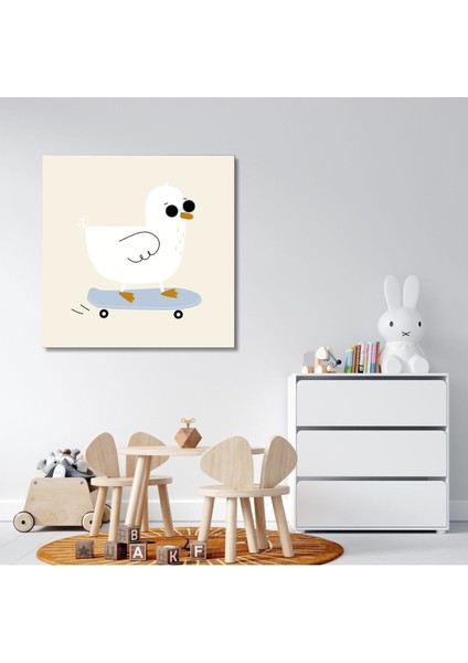 Dekoratif Kare Kanvas Çocuk Odası Gözlüklü Serseri Martı Tablosu