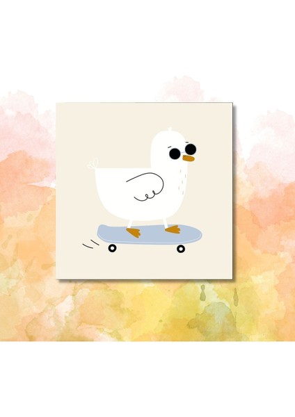 Dekoratif Kare Kanvas Çocuk Odası Gözlüklü Serseri Martı Tablosu modelleri