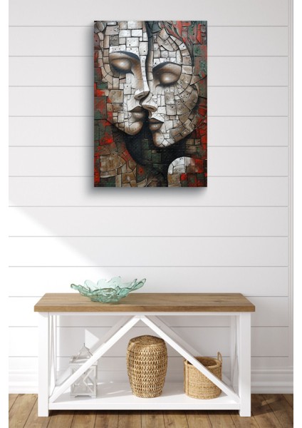 Taş Görünümlü Iki Insan Yağlı Hd Baskı Kanvas Tablo fiyatları