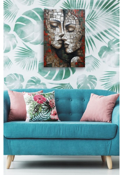 Taş Görünümlü Iki Insan Yağlı Hd Baskı Kanvas Tablo indirimleri