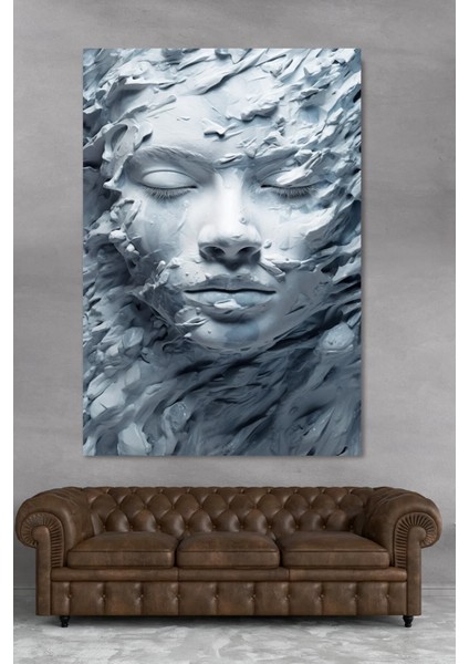 3 Boyut Görünümlü Harika Yüz Heykel Hd Hd Baskı Kanvas Tablo modelleri