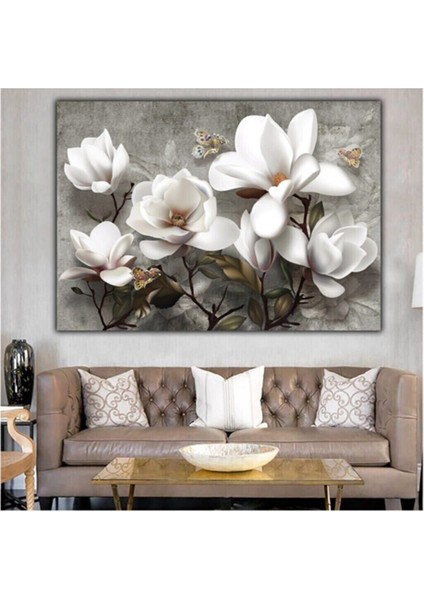 Dekoratif Whıte Flowers Hd Baskı Kanvas Tablo fiyatları