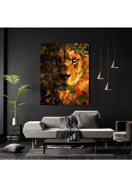 Dekoratif Lion King Hd Baskı Kanvas Tablo