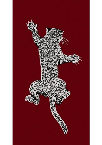 Hd Baskı Kanvas Tablo Bordo Leopar 1066