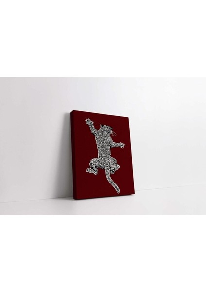 Hd Baskı Kanvas Tablo Bordo Leopar 1066 fiyatları