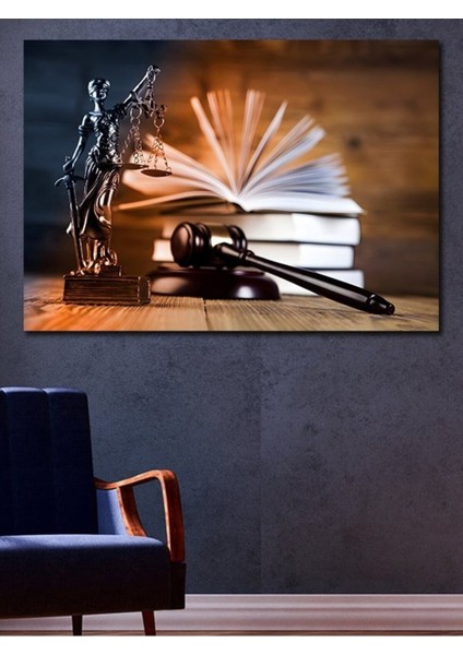 Kitaplar Adalet Tanrıçası Themis,Hukuk,Adalet Terazisi,Hukuk Avukatlık Bürosu Hd Baskı Kanvas Tablo