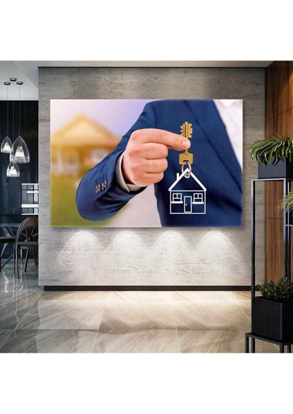 Emlakçı Anahtar Teslimi Emlak Ofisi Real Estate Hd Baskı Kanvas Tablo