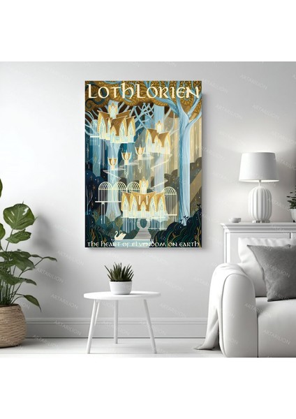 Yüzüklerin Efendisi Tablo Loth-Lorien Kanvas Duvar Tablosu Lord Of The Rings Hd Baskı Kanvas Tablo