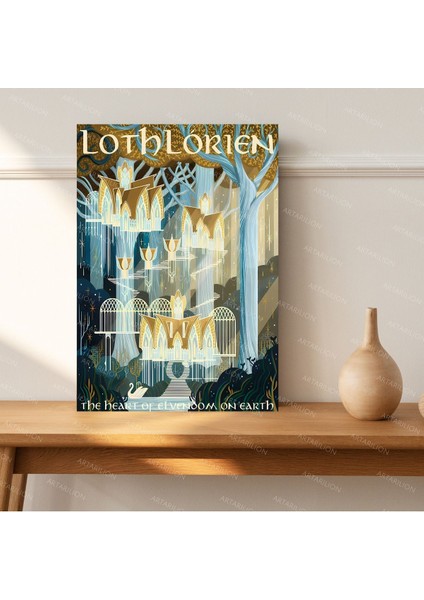 Yüzüklerin Efendisi Tablo Loth-Lorien Kanvas Duvar Tablosu Lord Of The Rings Hd Baskı Kanvas Tablo