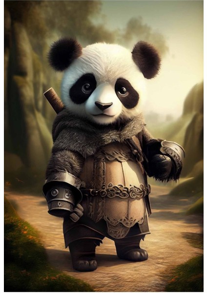 Sevımlı Ve Savaşçı Panda Hd Baskı Kanvas Tablo