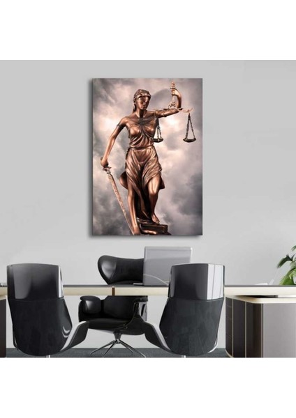 Adaletin Terazisi, Adalet Tanrıçası Themis, Hukuk Bürosu, Avukat Hd Baskı Kanvas Tablo