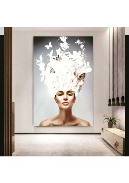 Dekoratif Flowers Women Hd Baskı Kanvas Tablo