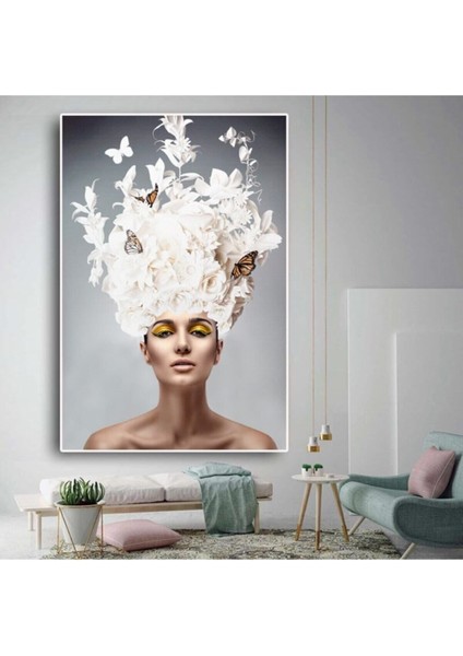 Dekoratif Flowers Women Hd Baskı Kanvas Tablo fiyatları