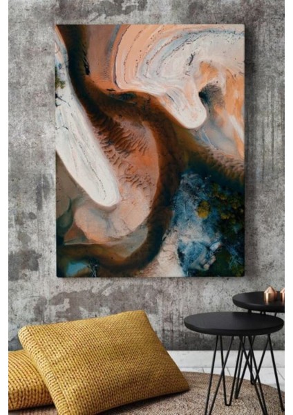 80x120 Cm Renkli Dağlar Ve Deniz Dağlar Soyut Kanvas Canvas Tablo