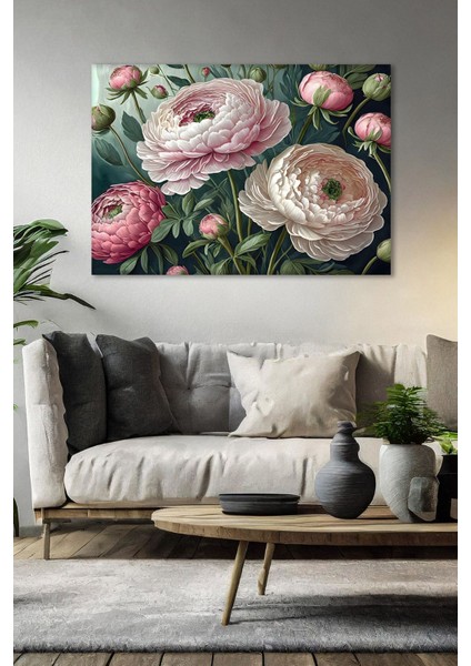 Pembe Çiçekler Hd Baskı Kanvas Tablo - Duvar Tablosu - Canvas Tablo Duvar Dekorasyonu