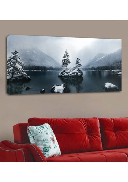 Lüks Hd Baskı Kanvas Tablo Doğa Kış Manzarası