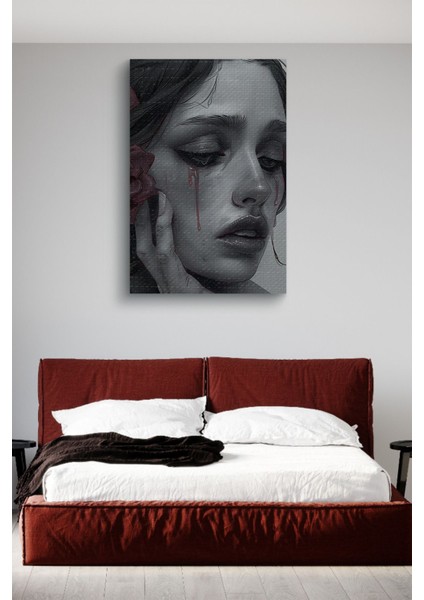 Ağlayan Kadın Yüzü Yağlı Hd Baskı Kanvas Tablo modelleri