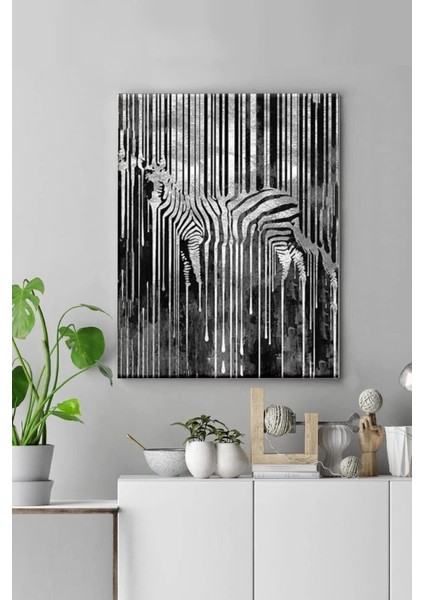Zebra Hd Baskı Kanvas Tablo - Salon Oturma Yatak Odası Ofis Antre Cafe Için Duvar Dekoru