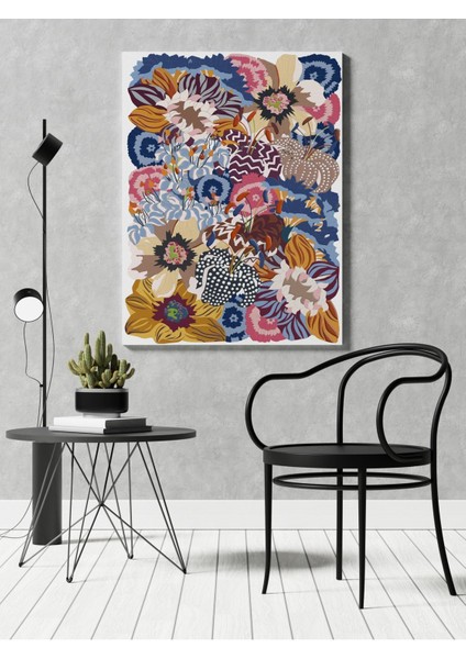 Hd Baskı Kanvas Tablo Beyaz Renkli Çiçekler Temalı 1350