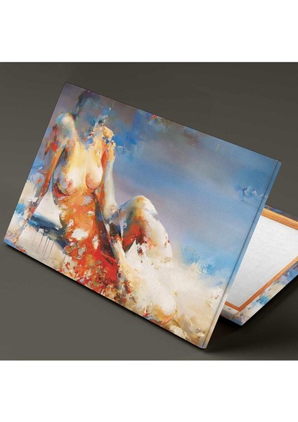 Uzanan Model Abstract Dekoratif Yatay Hd Baskı Kanvas Tablo