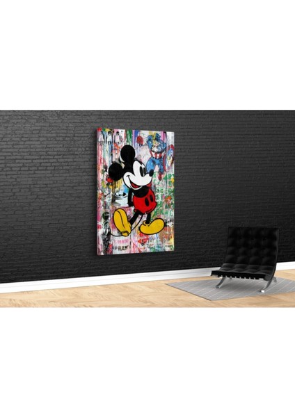 Mickey Mouse Mural Sanatı Hd Baskı Kanvas Tablo