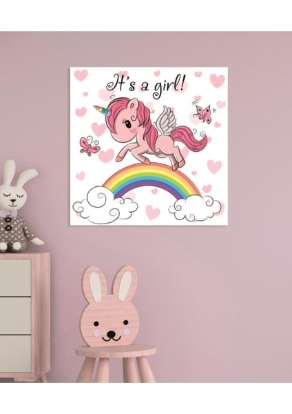 Dekoratif Çocuk Odası It's A Girl Ponny Duvar Hd Baskı Kanvas Tablo