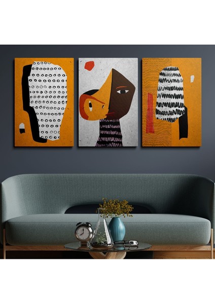 3'Lü Set Kanvas Duvar Tablosu Canvas Tablo Boho Klasik Modern Eu 213