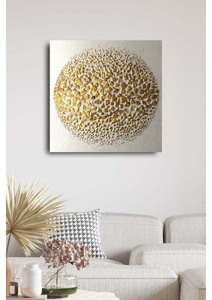 Hd Baskı Kanvas Tablo Baskılı Modern Soyut Altın Renkli Şekiller Ev Ofis Otel Dekor