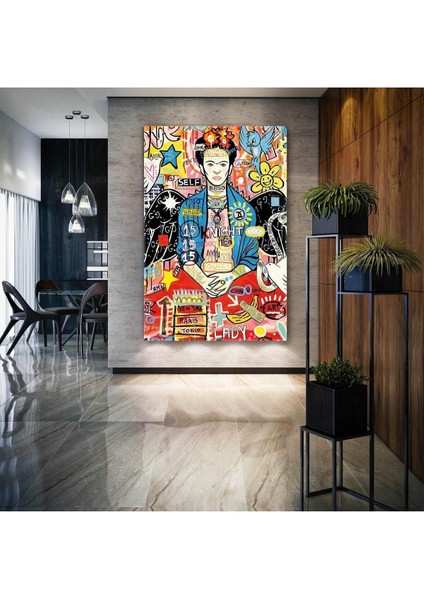 Efsane Ressam Sokak Sanatı Grafiti Dikey Hd Baskı Kanvas Tablo