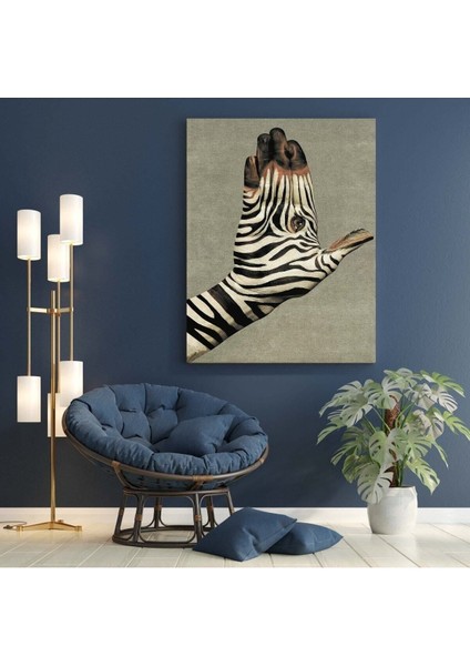 Hd Baskı Kanvas Tablo 1108 Bej Renk Zebra Fıgürlü 122