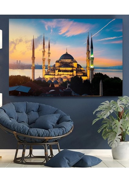 Deniz Manzaralı Cami Hd Kalite Hd Baskı Kanvas Tablo