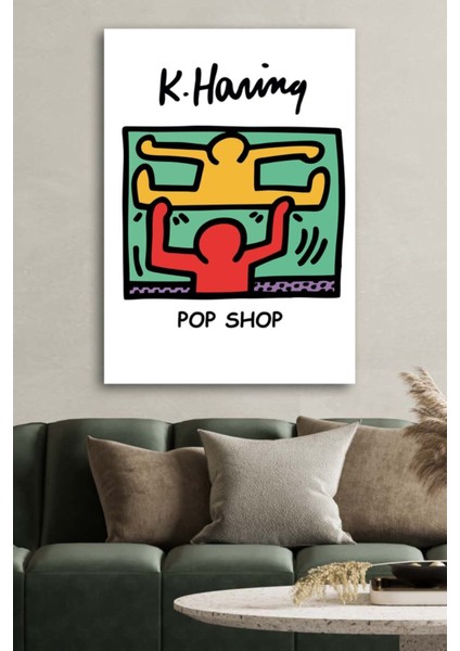 Hd Baskı Kanvas Tablo Baskılı Keith Haring Dekoratif Renkli Desenler Ev Ofis Otel Makam Dekor