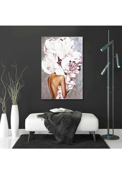 Doğa Kadın Çiçek Kafalı Model Woman Hd Baskı Kanvas Tablo Ar030230 fırsatları