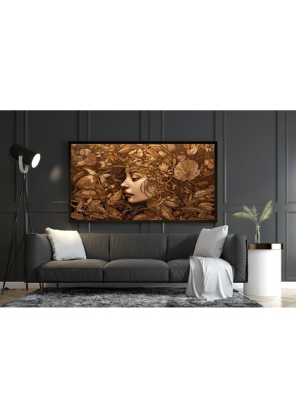 Sarı Çiçekli Kadın Dekoratif Hd Baskı Kanvas Tablo fiyatları