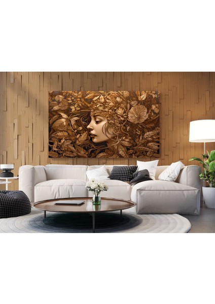 Sarı Çiçekli Kadın Dekoratif Hd Baskı Kanvas Tablo modelleri
