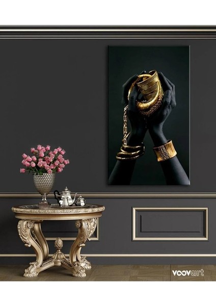 Gold Bilezik Ve Siyahi Eller Hd Baskı Kanvas Tablo Salon Oturma Yatak Odası Cafe Için Duvar Dekoru