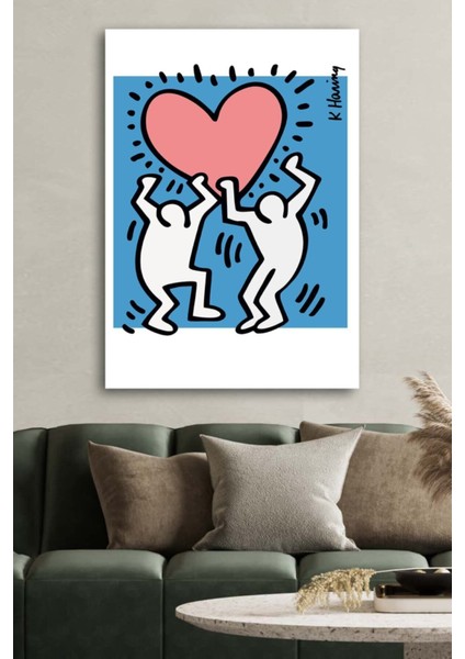 Hd Baskı Kanvas Tablo Baskılı Keith Haring Dekoratif Renkli Desenler Ev Ofis Otel Makam Dekor