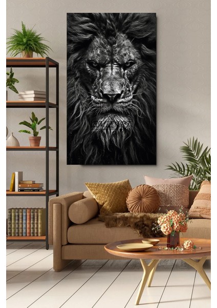 Asil,Kızgın Aslan Lion Yakın Çekim Hd Kalite Hd Baskı Kanvas Tablo