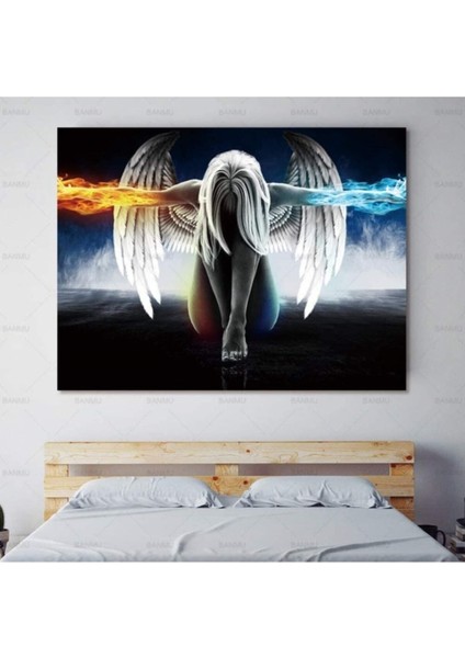 Fire Ice Angel Hd Baskı Kanvas Tablo