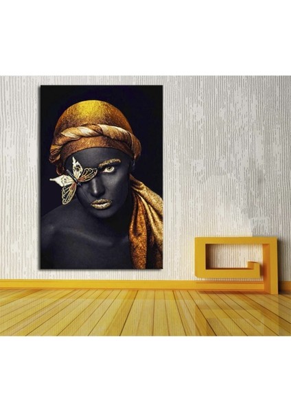 Hd Baskı Kanvas Tablo Kelebekli Afrikalı Kadın 50x70 Cm Yaylera Dekoratif Moda Duvar Dekorasyon Tablo 50 fiyatları