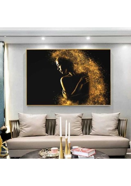 Gold Woman Dekoratif Hd Baskı Kanvas Tablo