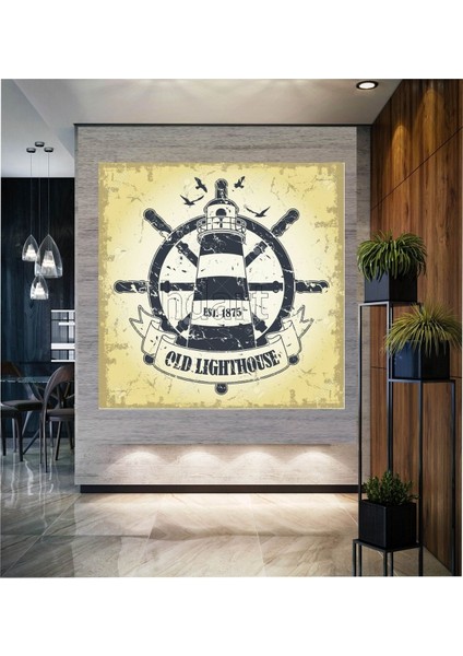 Sanatsal Modern Art Deniz Feneri Dümen Kuş Duvar Hd Baskı Kanvas Tablo
