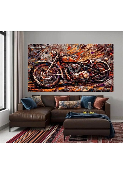 Yağlı Boya Görünümlü Abstract Motor Hd Hd Baskı Kanvas Tablo